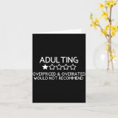 Adulting Shirt Funny Adul 1 Star Review  カード (黄色い花)