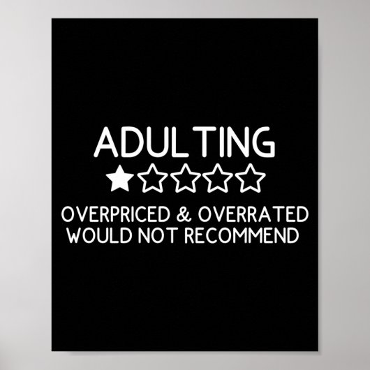 Adulting Shirt Funny Adul 1 Star Review  ポスター (正面)