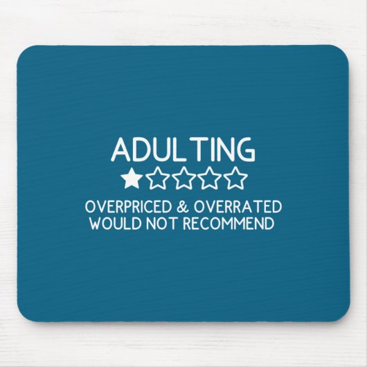 Adulting Shirt Funny Adul 1 Star Review  マウスパッド (正面)