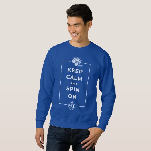 Adults' Hanukkah Sweatshirt - "Keep calm" スウェットシャツ (正面フル)