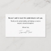 Adults-Only Wedding Note💍 Minimalist Elegant  エンクロージャーカード (裏面)