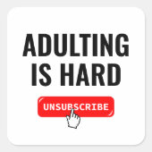 Adutingは懸命 – 登録解除 |カスタマイズ可能引用文 スクエアシール (正面)