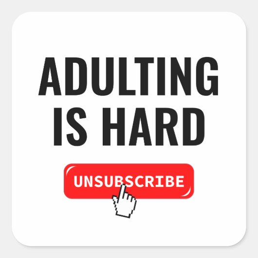 Adutingは懸命 – 登録解除 |カスタマイズ可能引用文 スクエアシール (正面)