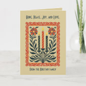 Advent Candelabra Minimal Nordic Christmas Floral カード (正面)