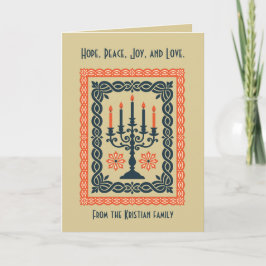 Advent Candelabra Minimal Stylized Nordic Christma カード