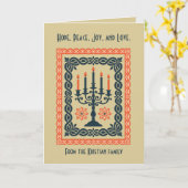 Advent Candelabra Minimal Stylized Nordic Christma カード (黄色い花)