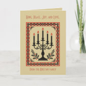 Advent Candelabra Stylized Nordic Christmas カード (正面)