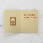 Advent Candelabra Stylized Nordic Christmas Floral カード (内部)