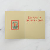 Advent Candelabra Stylized Nordic Christmas Nature カード (内部)