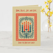 Advent Candelabra Stylized Nordic Christmas Nature カード (黄色い花)