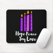 Advent Evergreen Wreath Candles Hope Peace Joy Lov マウスパッド (マウス)