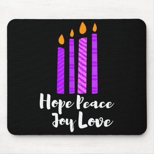 Advent Evergreen Wreath Candles Hope Peace Joy Lov マウスパッド (正面)
