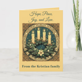 Advent Hope, Peace, Joy, and Love Art Nouveau  カード