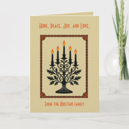 Advent Stylized Candelabra Nordic Christmas  カード
