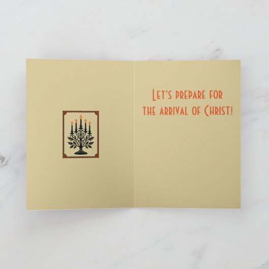 Advent Stylized Candelabra Nordic Christmas  カード (内部)