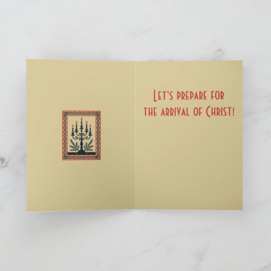 Advent Stylized Candelabra Nordic Christmas With K カード (内部)