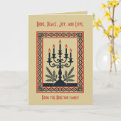 Advent Stylized Candelabra Nordic Christmas With K カード (黄色い花)