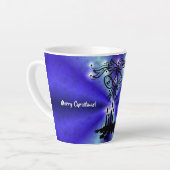 Adventance, Christmas Artdeco on Blue Green Rainbo カフェラテマグ (左アングル)