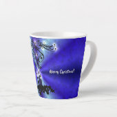 Adventance, Christmas Artdeco on Blue Green Rainbo カフェラテマグ (右アングル)