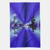 Adventance, Christmas Artdeco on Blue Green Rainbo キッチンタオル (縦)