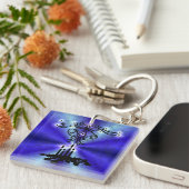 Adventance, Christmas Artdeco on Blue Green Rainbo キーホルダー (正面右)