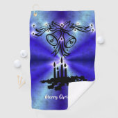 Adventance, Christmas Artdeco on Blue Green Rainbo ゴルフタオル (インサイチュ)