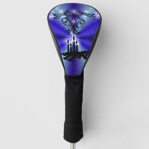 Adventance, Christmas Artdeco on Blue Green Rainbo ゴルフヘッドカバー
