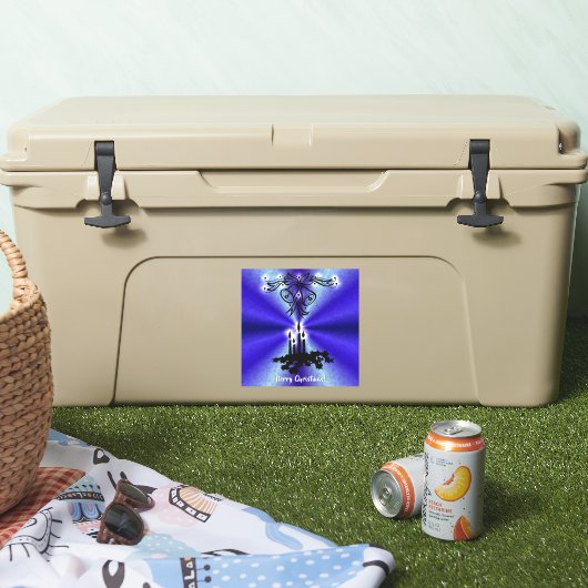 Adventance, Christmas Artdeco on Blue Green Rainbo シール (クーラー)