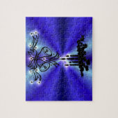 Adventance, Christmas Artdeco on Blue Green Rainbo ジグソーパズル (縦)