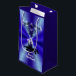 Adventance, Christmas Artdeco on Blue Green Rainbo スモールペーパーバッグ<br><div class="desc">Adventance,  Christmas Artdeco on Blue Green Rainbow in elephanten-skin leather-optics,  Digital Art by Krisi ArtKSZP.ストアの詳細カテゴリ>>>>クリスマス – Weihnachen >>>青のクリスマス</div>