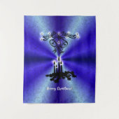 Adventance, Christmas Artdeco on Blue Green Rainbo タペストリー (正面)