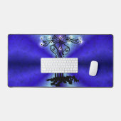 Adventance, Christmas Artdeco on Blue Green Rainbo デスクマット (キーボード&マウス)