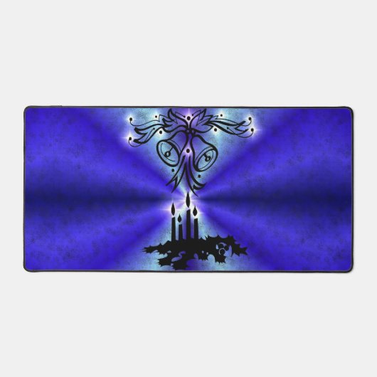 Adventance, Christmas Artdeco on Blue Green Rainbo デスクマット (正面)