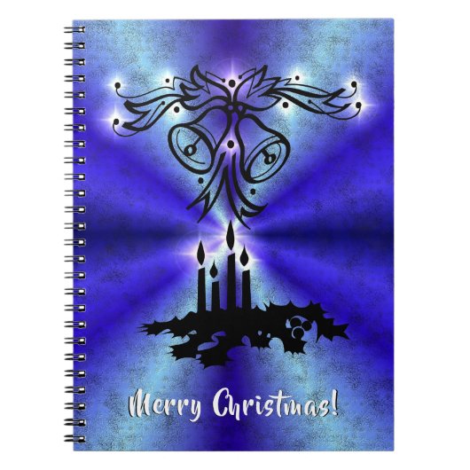 Adventance, Christmas Artdeco on Blue Green Rainbo ノートブック (正面)