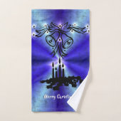 Adventance, Christmas Artdeco on Blue Green Rainbo バスタオルセット (ハンドタオル)