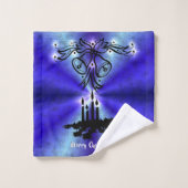 Adventance, Christmas Artdeco on Blue Green Rainbo バスタオルセット (ウォッシュタオル)