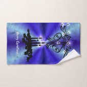 Adventance, Christmas Artdeco on Blue Green Rainbo バスタオルセット (ハンドタオル)