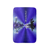 Adventance, Christmas Artdeco on Blue Green Rainbo バスマット (正面縦)