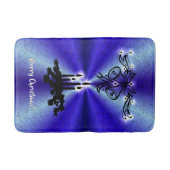Adventance, Christmas Artdeco on Blue Green Rainbo バスマット (正面)