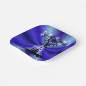 Adventance, Christmas Artdeco on Blue Green Rainbo ペーパープレート (傾斜あり)