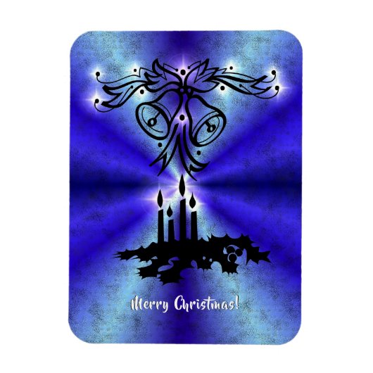 Adventance, Christmas Artdeco on Blue Green Rainbo マグネット (縦)