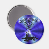 Adventance, Christmas Artdeco on Blue Green Rainbo マグネット (正面/裏面)