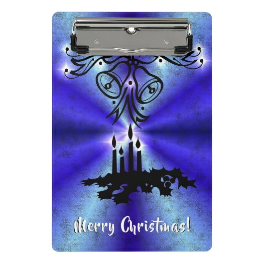Adventance, Christmas Artdeco on Blue Green Rainbo ミニクリップボード (正面)