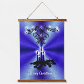 Adventance, Christmas Artdeco on Blue Green Rainbo 吊り下げ型タペストリー (正面)