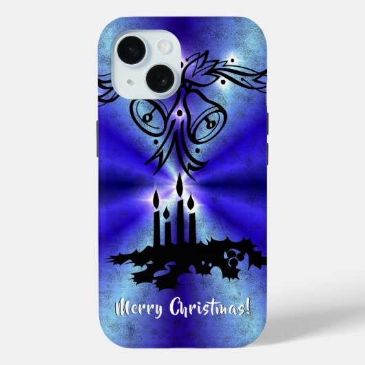 Adventance, Christmas Artdeco on Blue Green Rainbo Case-Mate iPhoneケース (裏面)