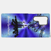 Adventance, Christmas Artdeco on Blue Green Rainbo Samsung Galaxyケース (裏面横)