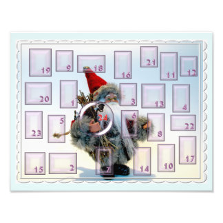 adventskalender mit bärtigem nikolaus フォトプリント           