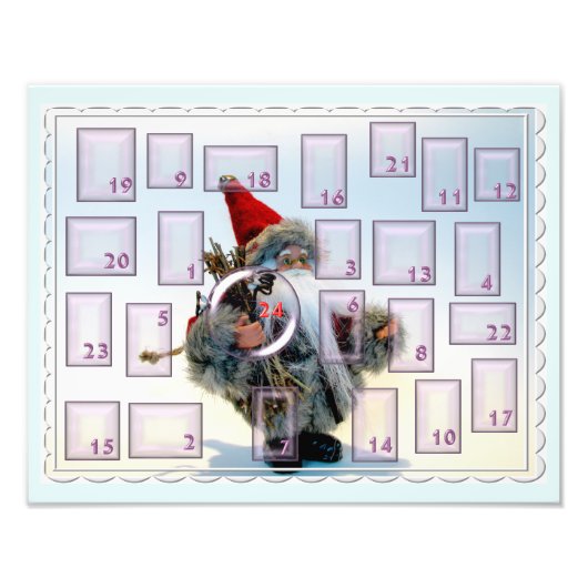 adventskalender mit bärtigem nikolaus フォトプリント            (正面)