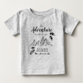 Adventureは、カスタマイズ可能な名前を待ちます ベビーTシャツ (正面)
