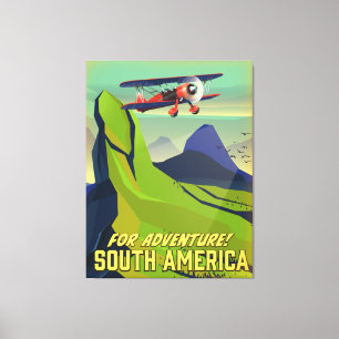 Adventure、南米の旅行ポスター キャンバスプリント